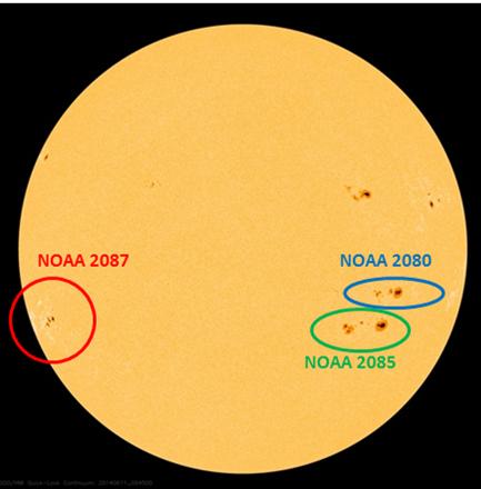 1. The 3 X-class flares from NOAA On 10 and 11 June, the not so big but complex sunspot group NOAA produced three X-class flares in less than 24 hours. On 10 June, there was an X2.