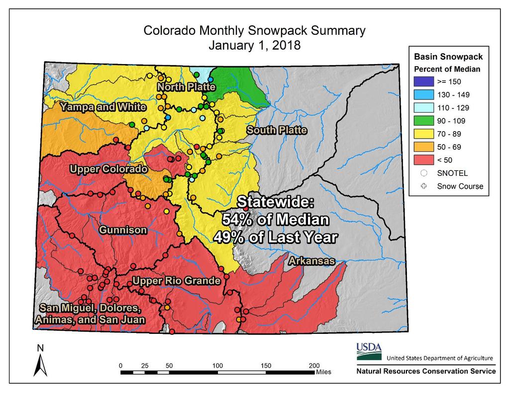 Snowpack The snowpack across most of Colorado s mountains is at dismal levels after a dry start to the accumulation season.