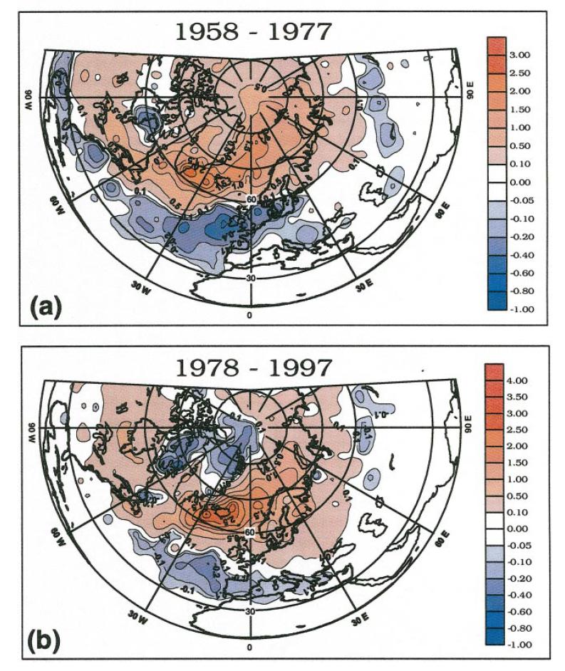 Recent Eastward Shift of Interannual NAO Variability Southeastward shift and intensification of