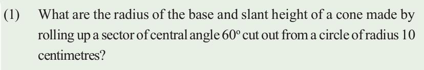 So central angle 60 0 of this sector is 1/6 part