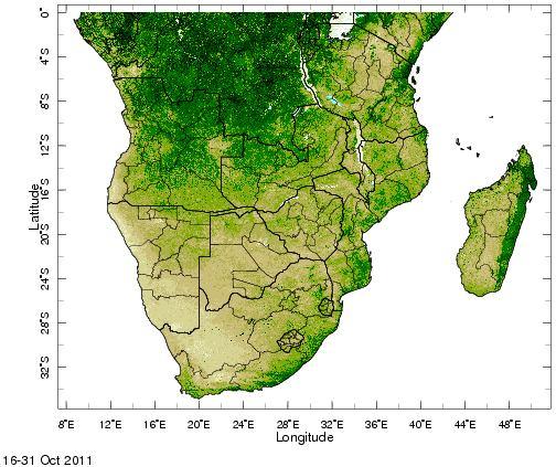 They show high vegetation cover over extreme southern part of the Sahel, most of the Gulf of