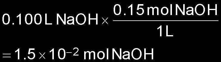 Practice Calculate the ph of the solution that results when 100.0 ml of 0.15 M NaOH is added to 50.0 ml of 0.25 M HNO 3 HNO 3 (aq) + NaOH(aq) NaNO 3 (aq) + H 2 O(l) Initial ph = log(0.250) = 0.