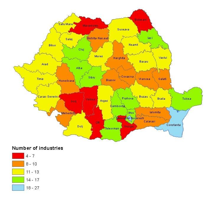 The influence of cluster type economic agglomerations on the entrepreneurship, in Romania 121 Figure 2.