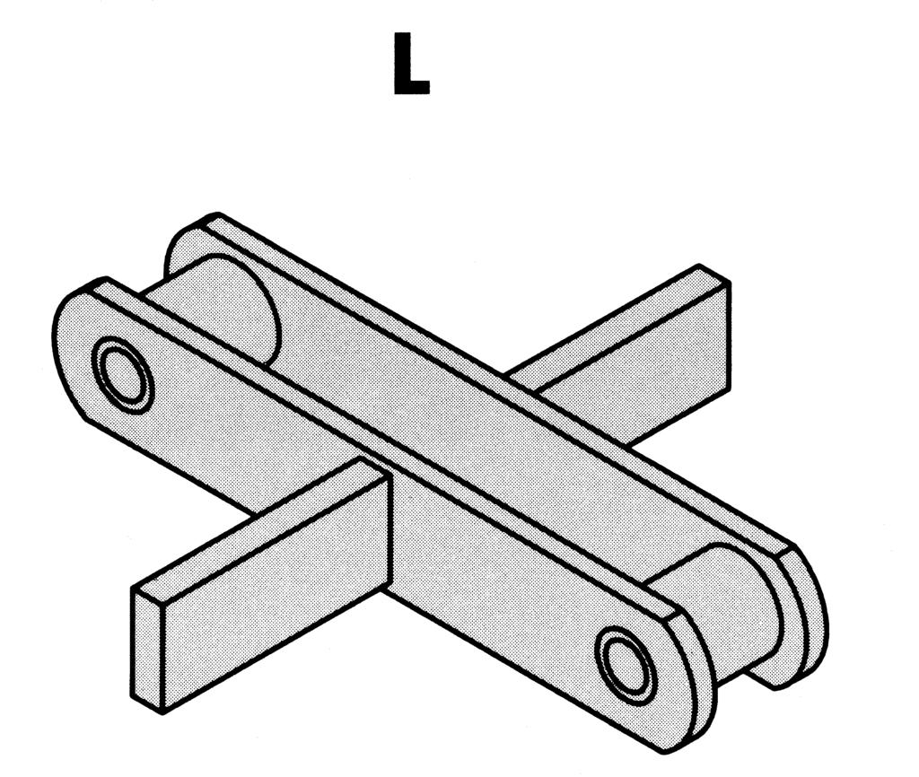 However, in the case of a strong type conveyor chain, an attachment is indicated by adding a hyphen after the roller