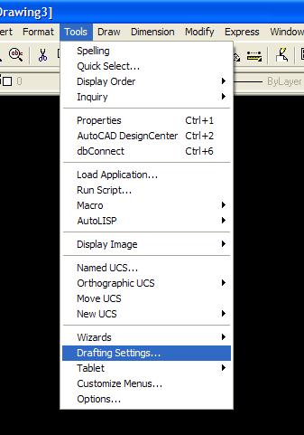 In the Drafting Settings dialog box, go to the Object Snap tab and select Object Snap On.