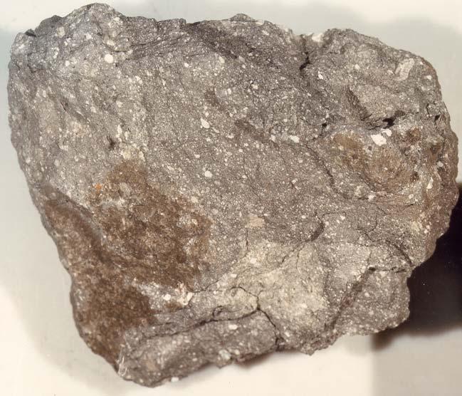 Unusual Regolith Breccia 115 grams Figure 1: Photo of,0 after chipping and dusting. Sample is 5 cm across. NASA S86-36340.