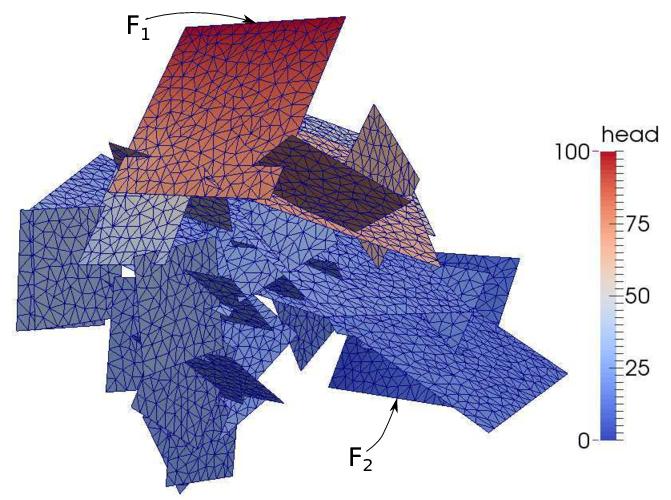 Discrete Fracture Networks (DFN) DFN models can be used in simulating underground flows in fractured media.