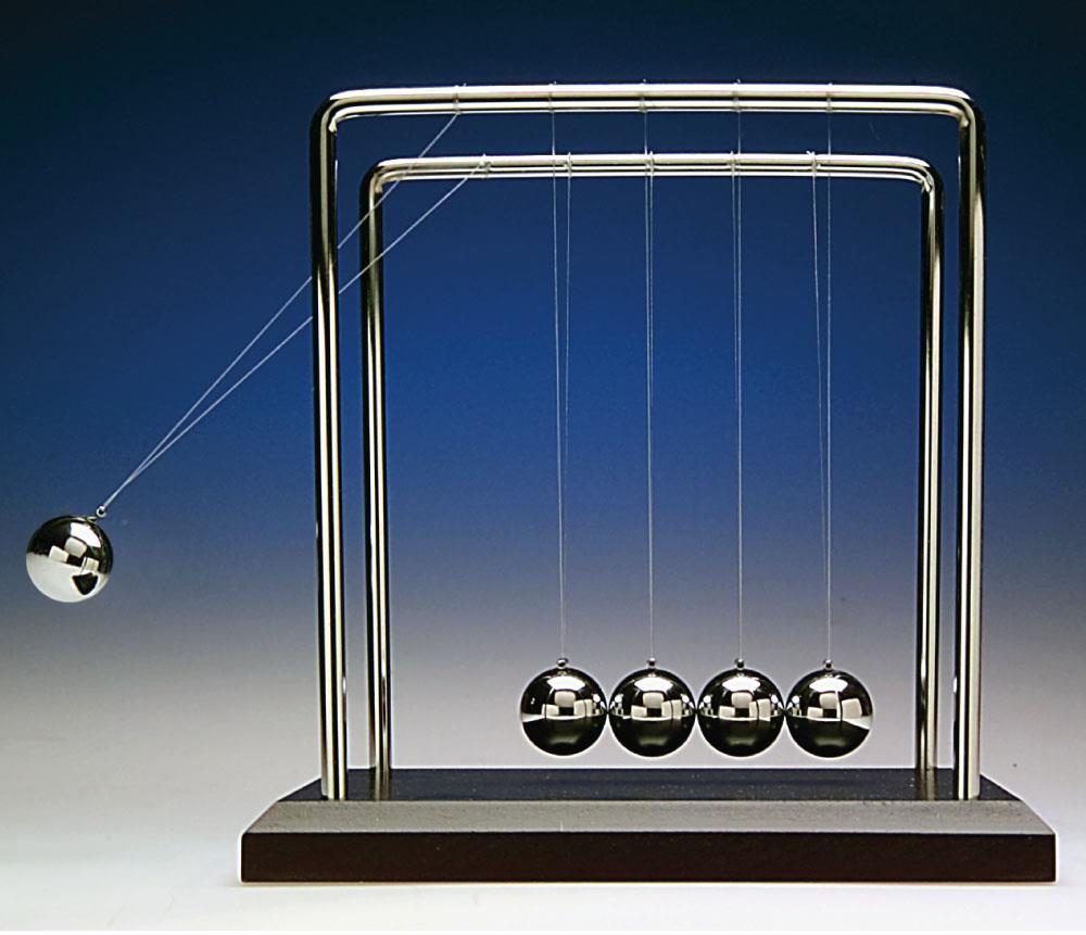 Section 9.4 16 Ex. 9.4 Newton s cradle Five identical hard balls lined up.