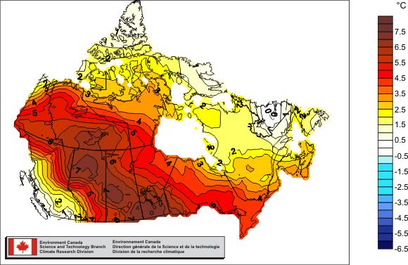 Across the border: Canada +12 o F Winter 2011-12: Far above normal