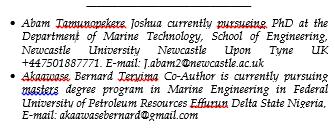 International Journal of Scientific & Engineering Research Volume 9, Issue, February-8 48 Structural Response of a Standalone FPSO by Swell Wave in Offshore Nigeria Abam Tamunopekere Joshua*,