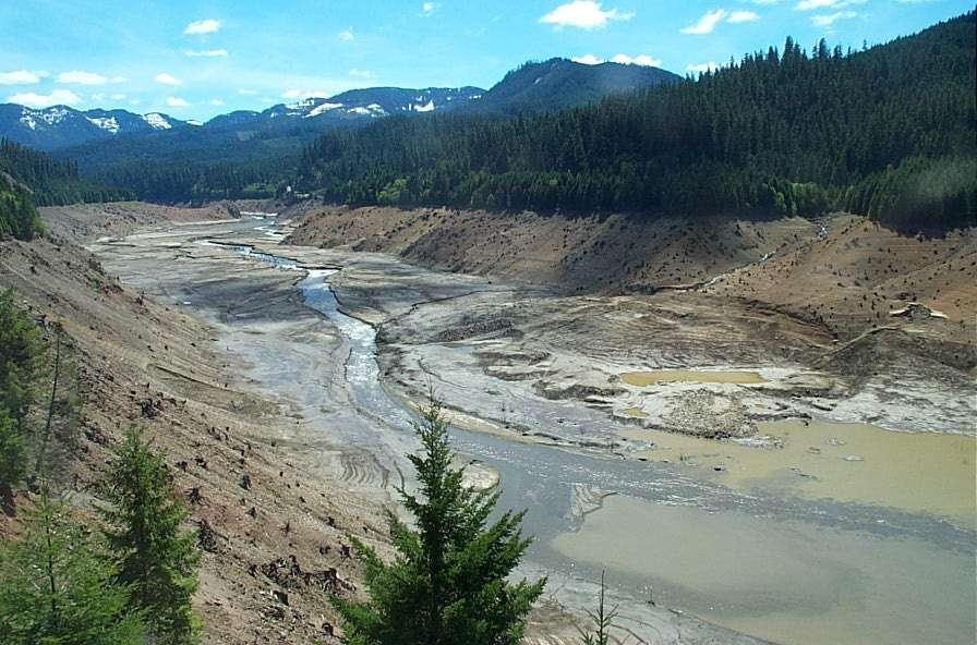 Dams trap sediment Cougar Reservoir