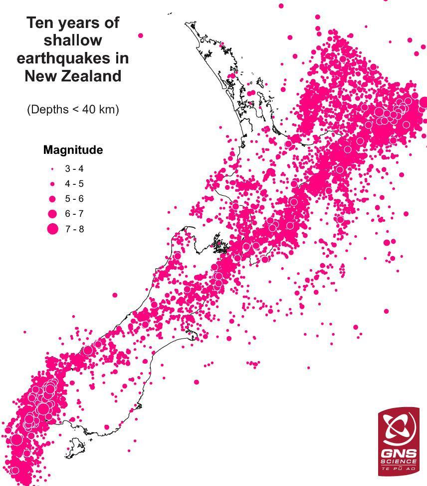 Shallow earthquakes
