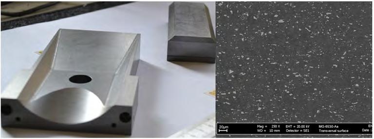 BEAM CLEANING AND COLLIMATION SYSTEMS Fig. 39: Left: MoGr components recently produced by Brevetti Bizz (Italy) for a jaw prototype.