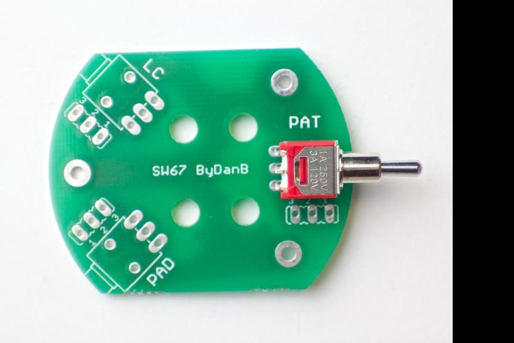 Find the three position switch and install in the "PAT position and solder.