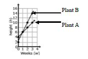 2) Based on the coordinates from the table, graph lines to represent each plant. 3) Write an equation that represents the growth rate of Plant A and Plant B.