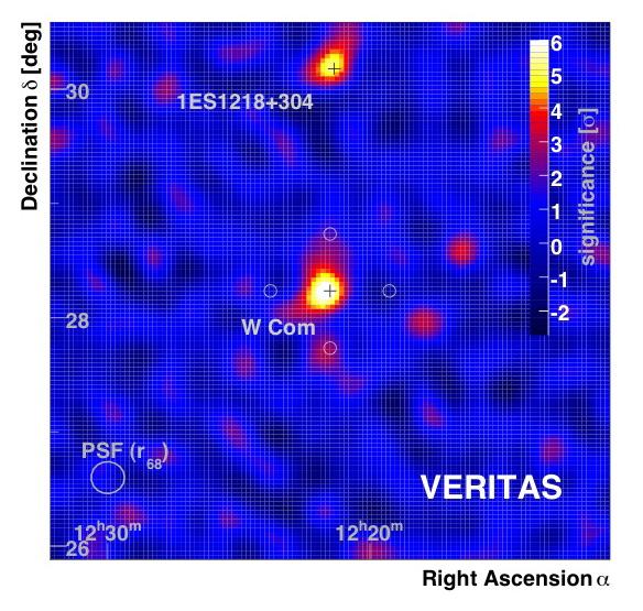 W Comae a VERITAS discovery IBL of redshift z=0.102 39.5 h observation; 4.