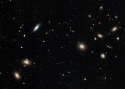 ) Galaxy clusters, dwarf galaxies, globular clusters (dark matter rich )