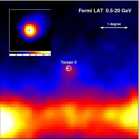 2 Fig. 1. Fermi LAT 0.5 20 GeV (left) and 10 20 GeV (right) images of a 5 5 region centered on Terzan 5.