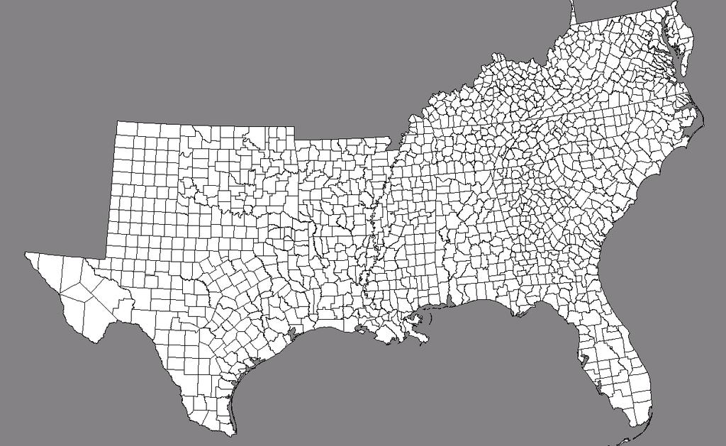 Counties in U.S. South: 2000 Census Loving Co.