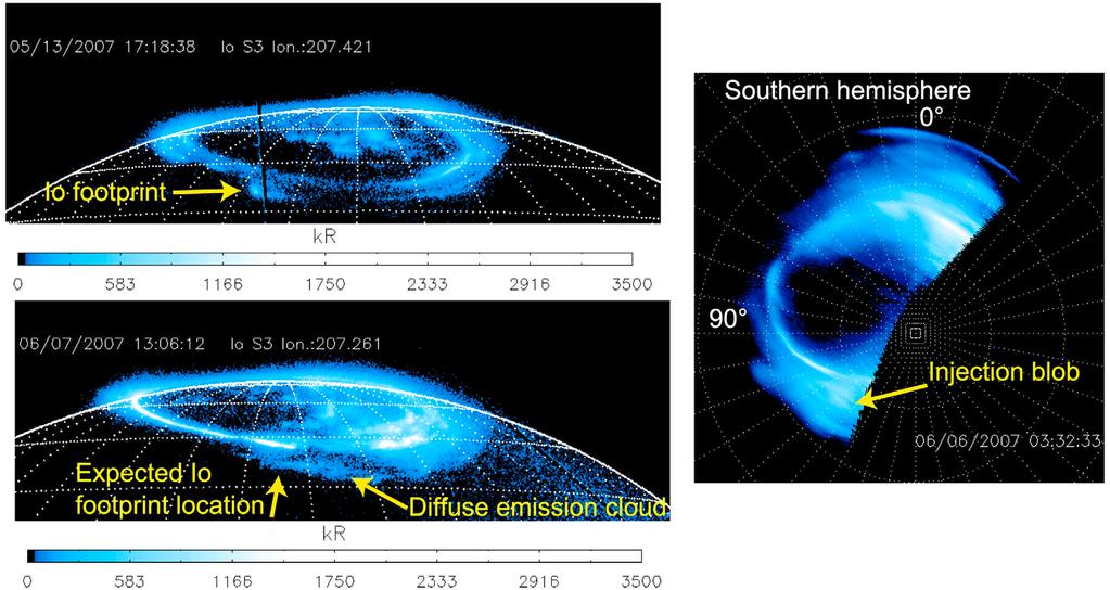 Figure 4. (top left) HST ACS images of the northern hemisphere in two very similar geometries.