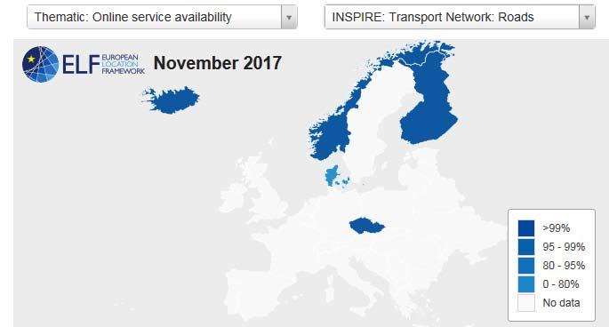 11 P age Figure 4-4: Search result for the availability for national INSPIRE transport network (road) services using the ELF