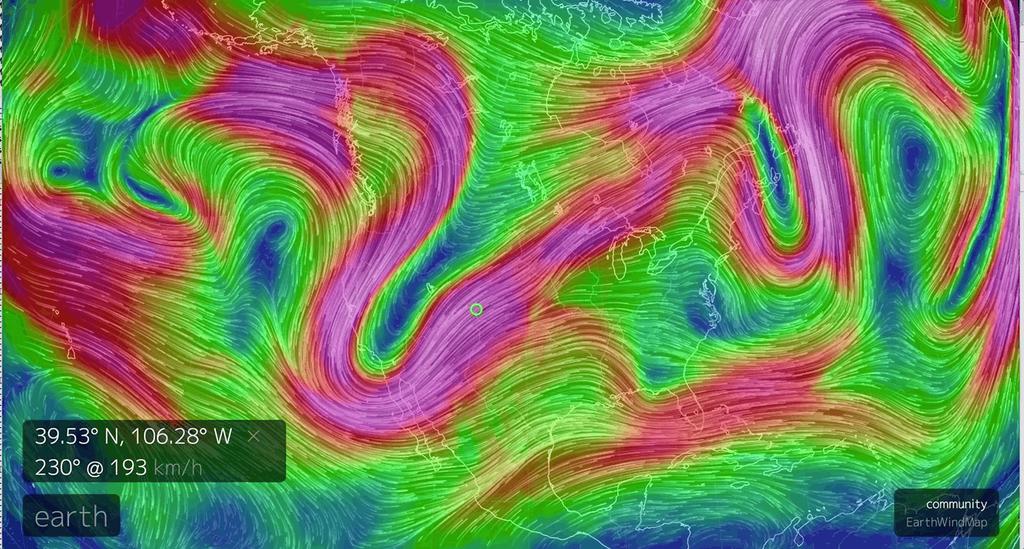 The jet stream: a big driver of weather! From earth.nullschool.
