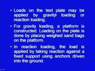 (Refer Slide Time: 17:24) The loads on the test plate, as I told you what we are going to do is, we are going to stimulate the actual field conditions, in actual field the foundation is subjected to