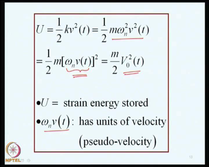 (Refer Slide Time: 14:59) Now, if you look at the strain energy in the system, that is half, again if you readjust,