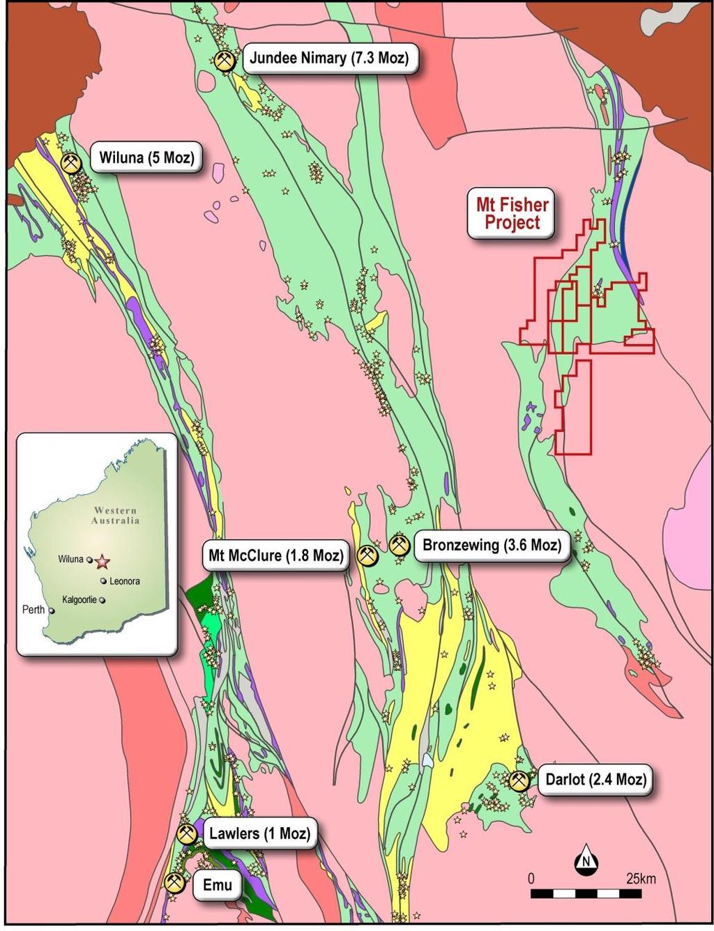 Mt Fisher Gold Project Norseman-Wiluna Belt, northern end 10 Moz