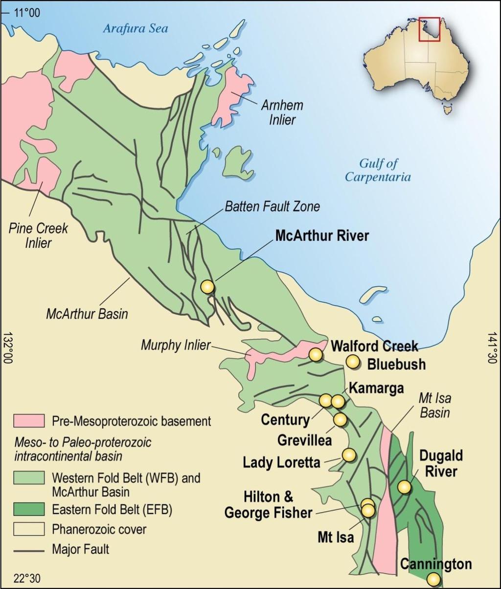 Myrtle/Reward Zinc Project Adjacent to McArthur River Mine Extensive infrastructure in place Teck $15M Earn-in (to 70%) Myrtle Resource 43.6 Mt @ 4.05% Zn, 0.95% Pb, 5.04% Zn+Pb, 2.