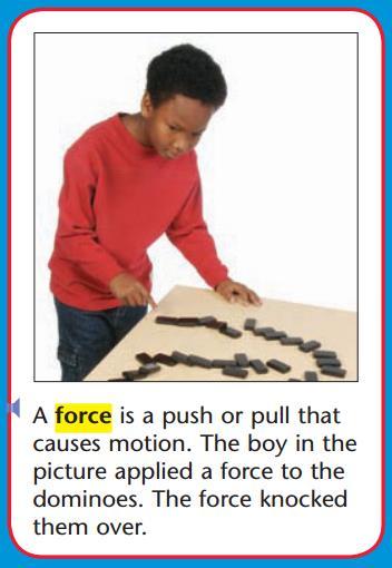 Pushing and Pulling A force is a push or pull.