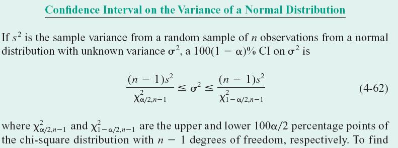4 6.1 Hypothesis Testing on the Variance of a Normal Population Additionally, the confidence