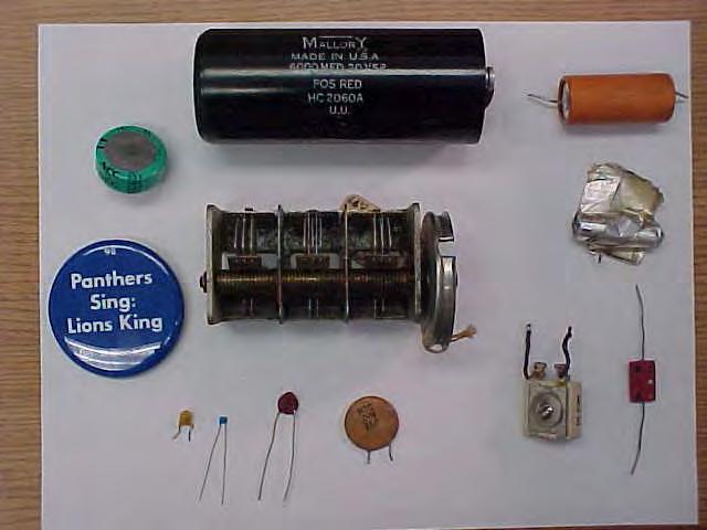 Electrolytic (1940-70) Electrolytic (new) Paper (1940-70) Capacitors