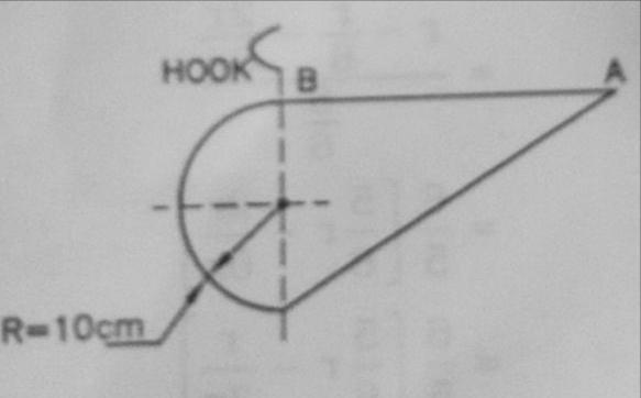 10 A lamina of a uniform thickness is hung through a weightless hook at point B such that side AB