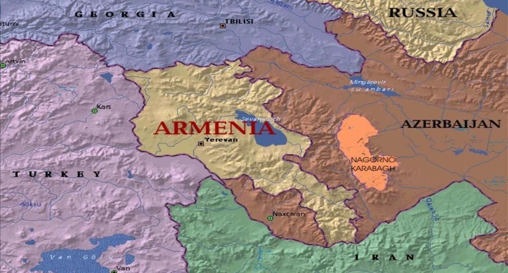 Location of Armenia and neighboring countries Armenia straddles the Lesser Caucasus Mountains.