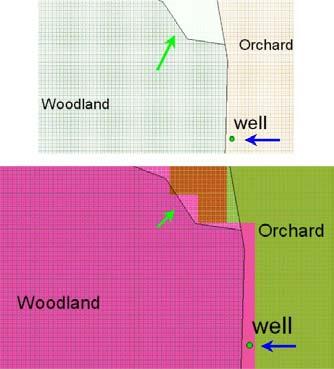 Inside or Outside The well is outside the woodland. After conversion to raster, the well is inside the woodland.