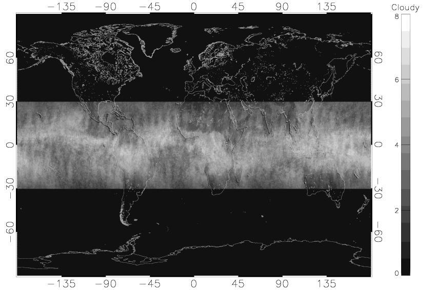 An estimate of ITCZ position over land can be inferred from ATSR cloudy measurements.