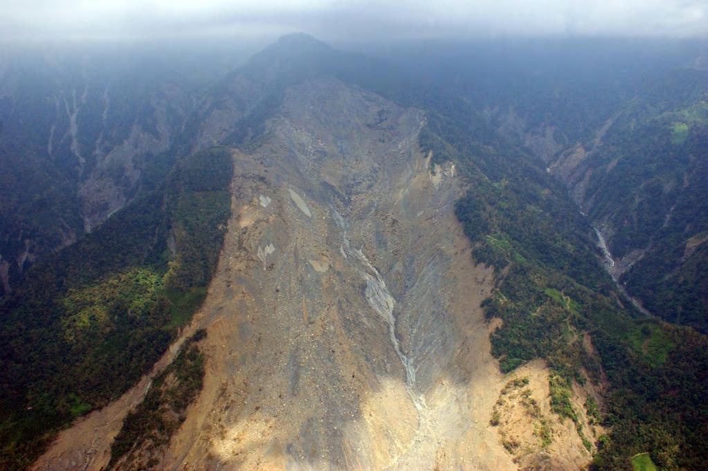 Landslide at Shaolin Village, Taiwan, by Typhoon Morakot in August