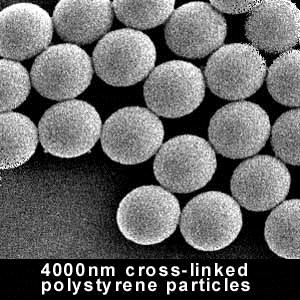 These particles are synthesized by emulsion polymerization in which the hydrophobic organic