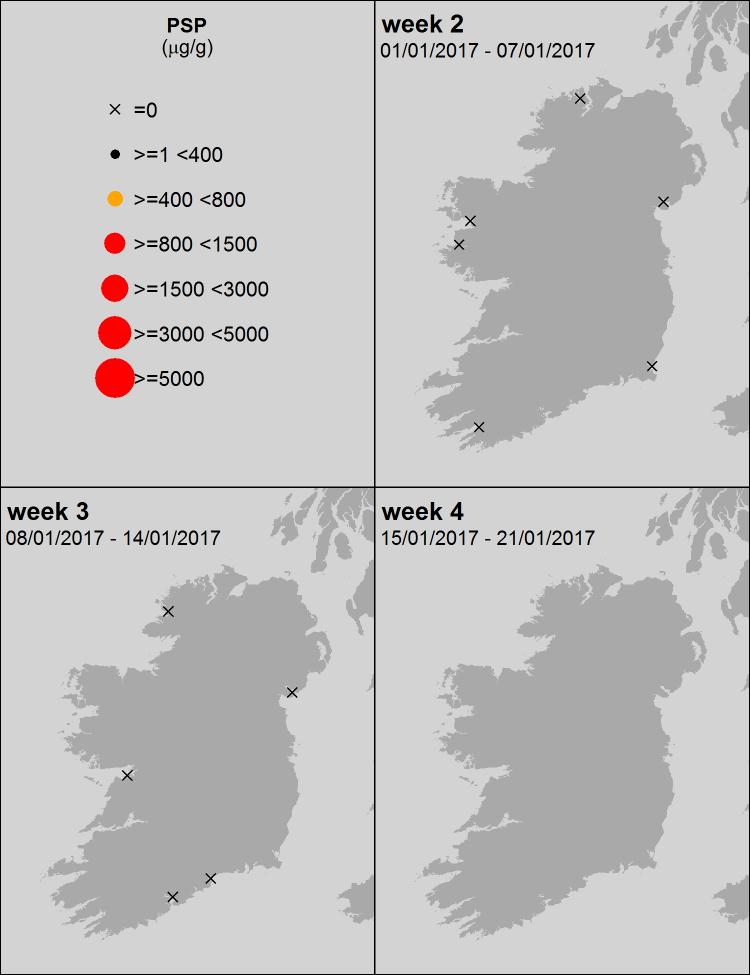 Ireland HAB & Biotoxin Distribution maps [current status of harmful and toxic algae]