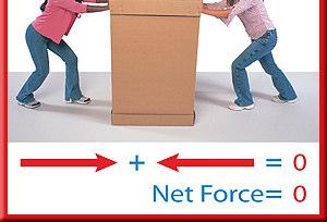 2.3 Balanced Forces The net force on the box is zero because the two forces cancel each other.