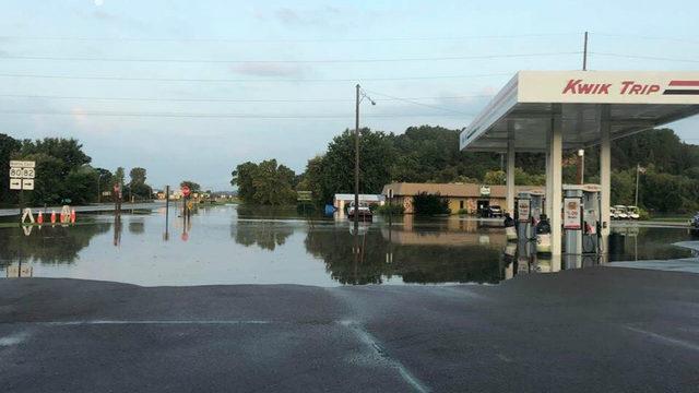 Flooding closed portions of State Highway 80/82 in