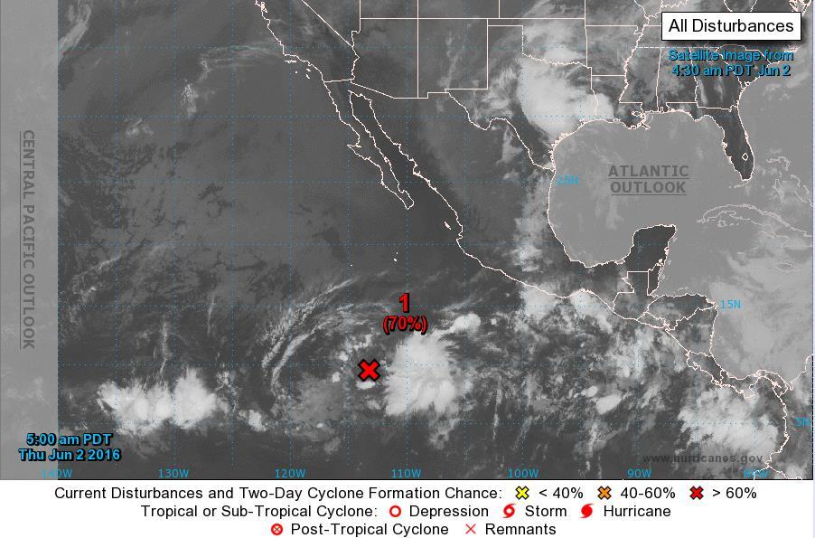 Tropical Outlook Eastern Pacific Disturbance 1: (As of 5:00 a.m.