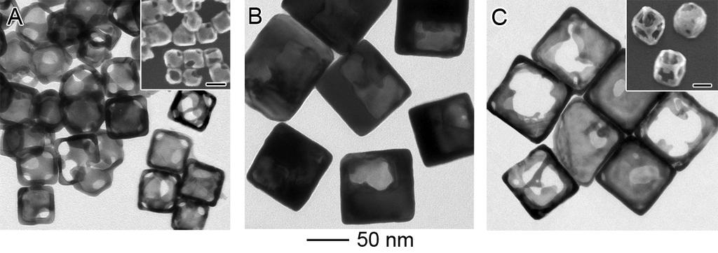Figure S3. Etching of Au/Ag alloy nanoboxes with 2 ml of 28% aqueous NH 4 OH solution.