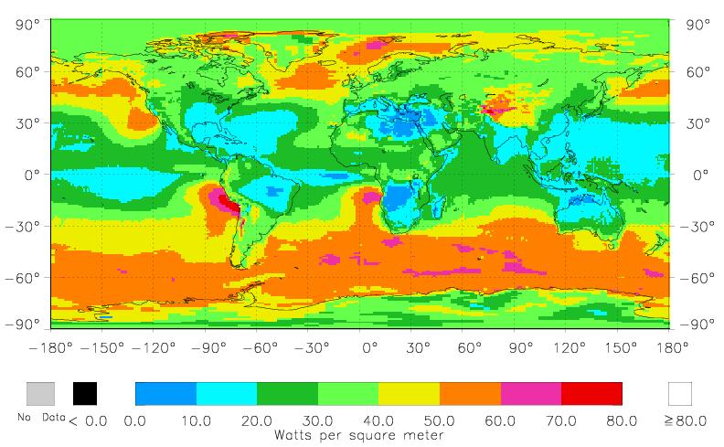 a) b) Figure 2. Diurnal mean maps of cloud forcing.