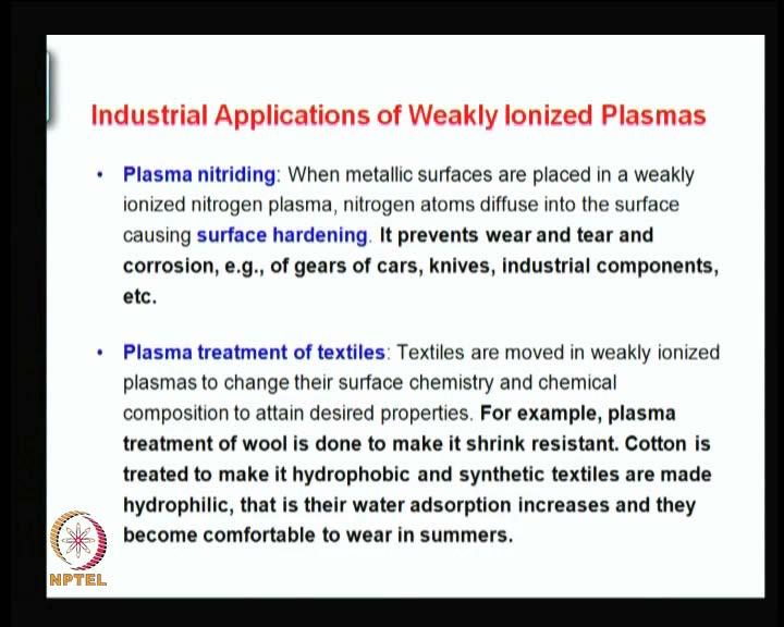 (Refer Slide Time: 04:50) Other examples of weakly ionized plasmas are, plasmas in the laboratory, ionospheric plasmas, high pressure arcs.