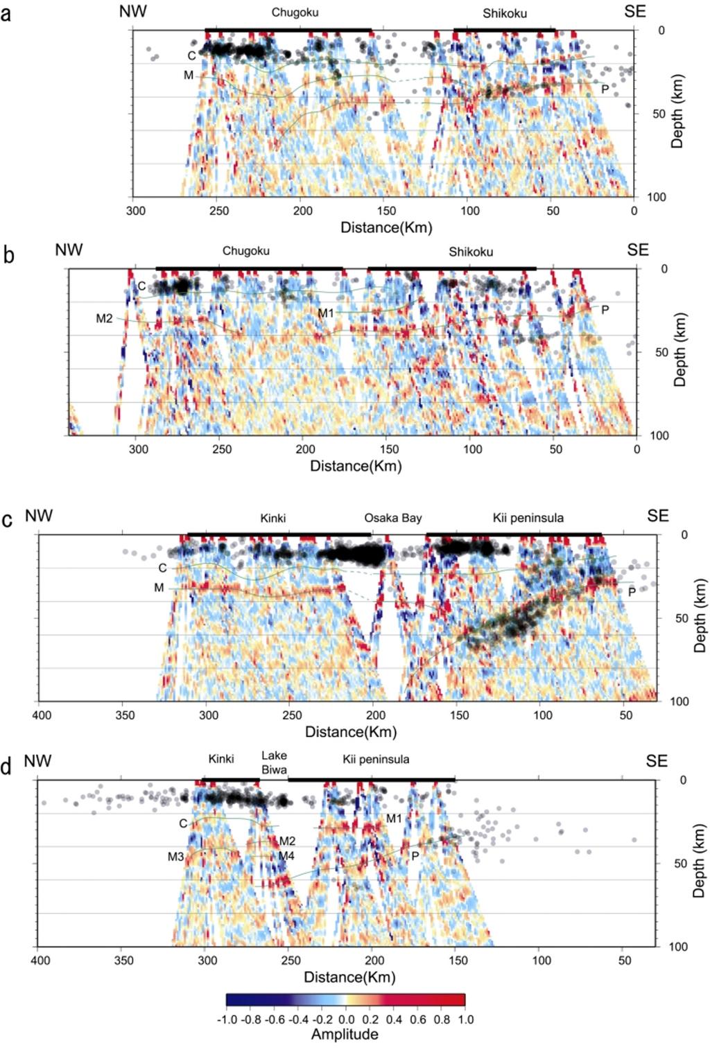 M. YAMAUCHI et al.: RECEIVER FUNCTION IMAGING BENEATH SOUTHWEST JAPAN 63 Fig. 4. 2-D RF profiles with seismic activity of JMA.