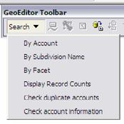 Appendix I GeoEditor Toolbar Frequently used out-ofthe-box tools Customized Annotation & Proportion Line Tools Business Process & Handy Search Tools: Display Record Counts: Shows the number of