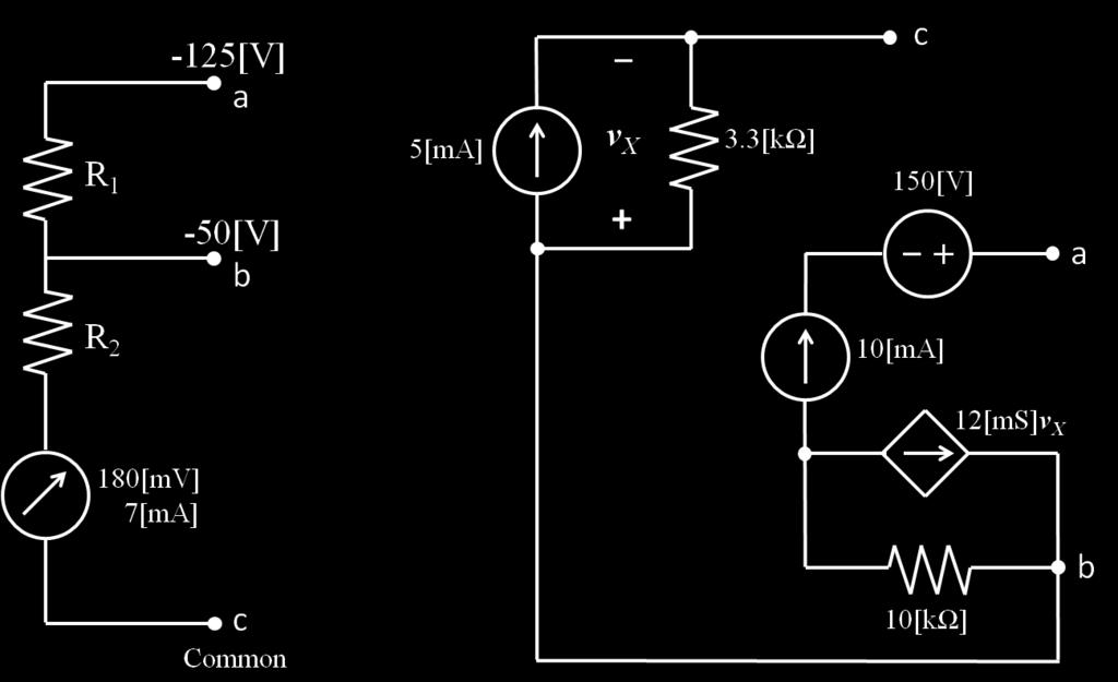 ECE 2300 Exam 1 October 11, 2014 Page 5 2. {35 Points} A multi-range voltmeter, shown in Figure 1, is made up of two resistors, R 1 and R 2, and a 180[mV], 7[mA] full-scale meter.