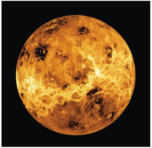 Venus Second to the Moon in brilliance Similar to Earth in Size Density Location in the solar system Shrouded in thick clouds Impenetrable by visible light Atmosphere is 97% carbon dioxide Surface